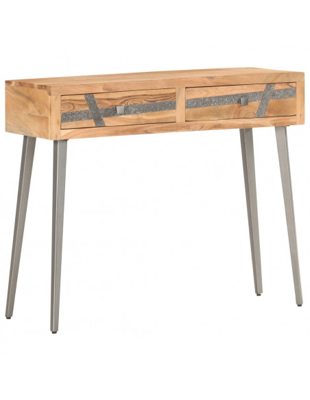 Tavolo Consolle 90x30x75 cm in Legno Massello di Acacia