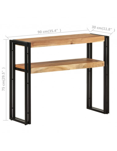 Tavolo Consolle 90x30x75 cm in Legno Massello di Acacia