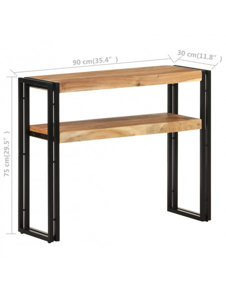 Tavolo Consolle 90x30x75 cm in Legno Massello di Acacia