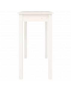 Tavolo Consolle Bianco 110x40x75 cm in Legno Massello di Pino