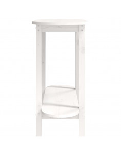 Tavolo Consolle Bianco 110x40x80 cm in Legno Massello di Pino