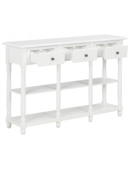 Tavolo Consolle Bianco 120x30x76 cm in MDF