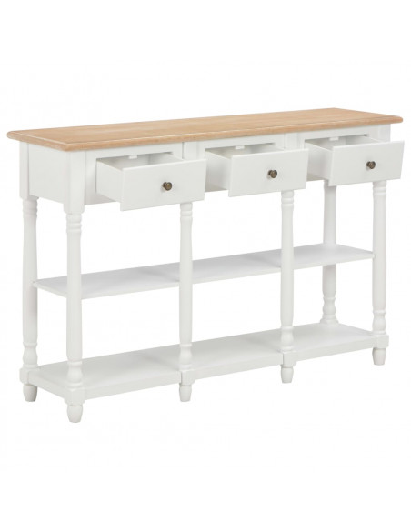 Tavolo Consolle Bianco 120x30x76 cm in MDF