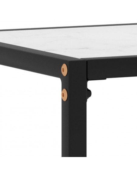 Tavolo Consolle Bianco 120x35x75 cm in Vetro Temperato