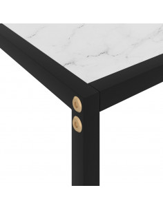 Tavolo Consolle Bianco 120x35x75 cm in Vetro Temperato