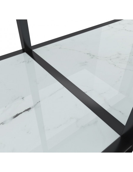 Tavolo Consolle Bianco 220x35x75,5 cm in Vetro Temperato