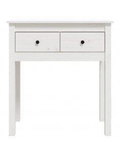 Tavolo Consolle Bianco 70x35x75 cm in Legno Massello di Pino