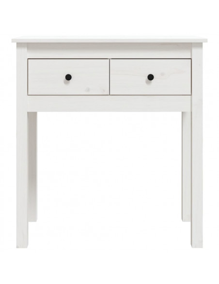 Tavolo Consolle Bianco 70x35x75 cm in Legno Massello di Pino