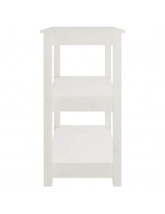 Tavolo Consolle Bianco 80x40x74 cm in Legno Massello di Pino