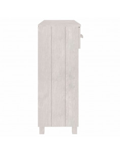 Tavolo Consolle Bianco 90x35x90 cm Legno Massello di Pino