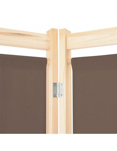 Divisorio a 6 Pannelli Marrone 240x170x4 cm in Tessuto