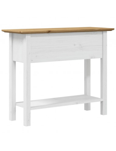 Tavolo Consolle BODO 90x34,5x73 cm Legno Massello Pino Marrone