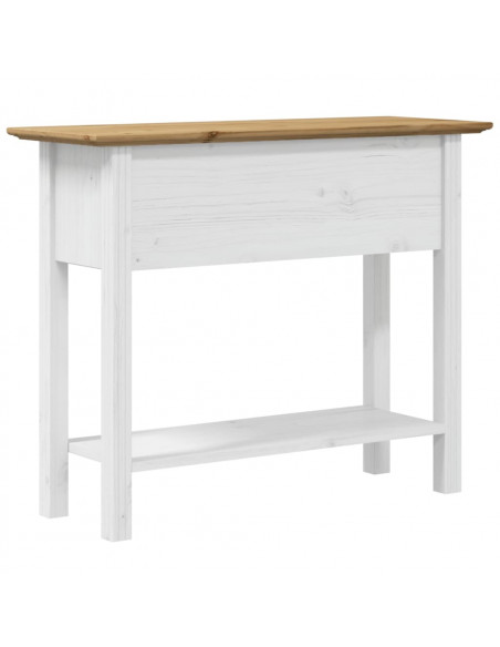 Tavolo Consolle BODO 90x34,5x73 cm Legno Massello Pino Marrone