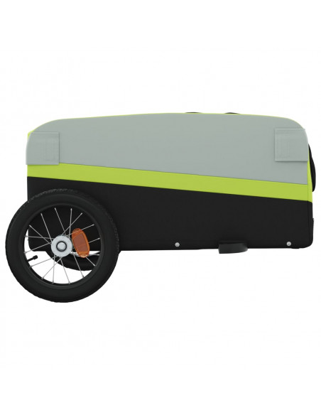 Rimorchio da Bici Nero e Verde 30 kg in Ferro