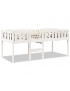 Letto per Bambini senza Materasso Bianco 75x190cm Massello Pino 2