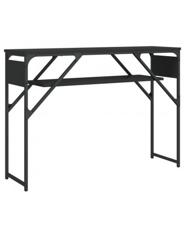 Tavolo Consolle con Ripiano Nero 105x30x75cm Legno Multistrato