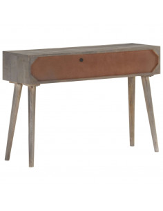 Tavolo Consolle Grigio 110x35x75 cm in Massello di Mango Grezzo