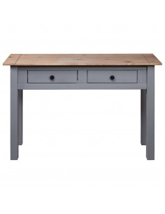 Tavolo Consolle Grigio 110x40x72 cm Legno Massello Pino Panama