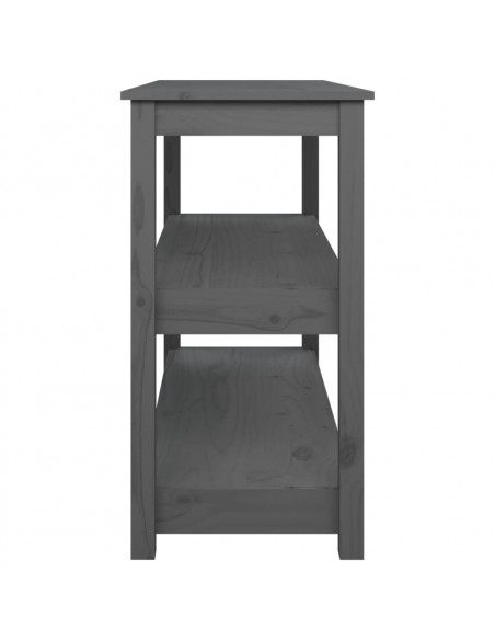 Tavolo Consolle Grigio 110x40x74 cm in Legno Massello di Pino