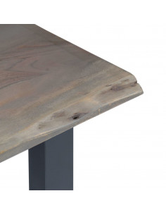 Tavolo Consolle Grigio 115x35x76 cm Massello d'Acacia e Ferro