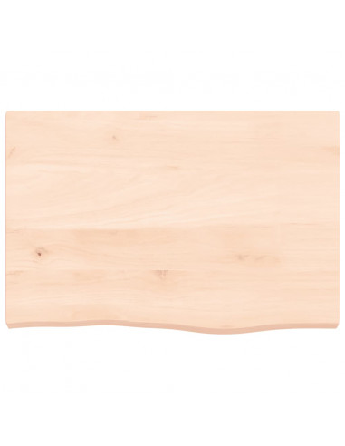 Piano Bagno 60x40x(2-4) cm in Legno Massello Non Trattato