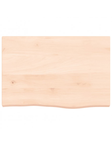 Piano Bagno 60x40x(2-4) cm in Legno Massello Non Trattato