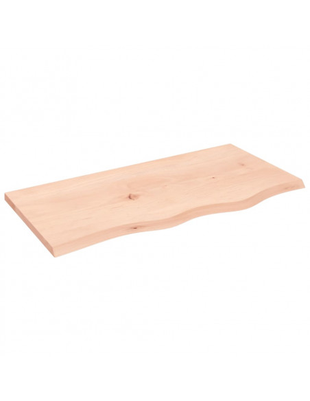 Piano Bagno 80x40x2 cm in Legno Massello Non Trattato