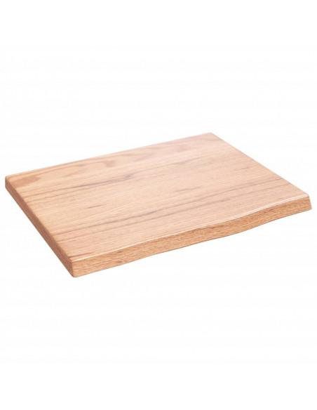 Piano Bagno Marrone Chiaro 40x30x2 cm Legno Massello Trattato