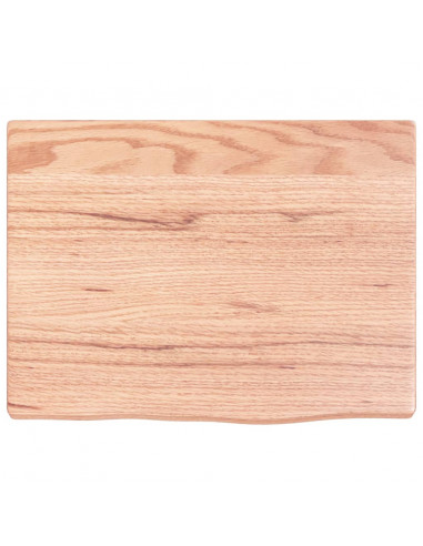 Piano Bagno Marrone Chiaro 40x30x2 cm Legno Massello Trattato