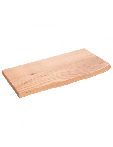 Piano Bagno Marrone Chiaro 60x30x2 cm Legno Massello Trattato