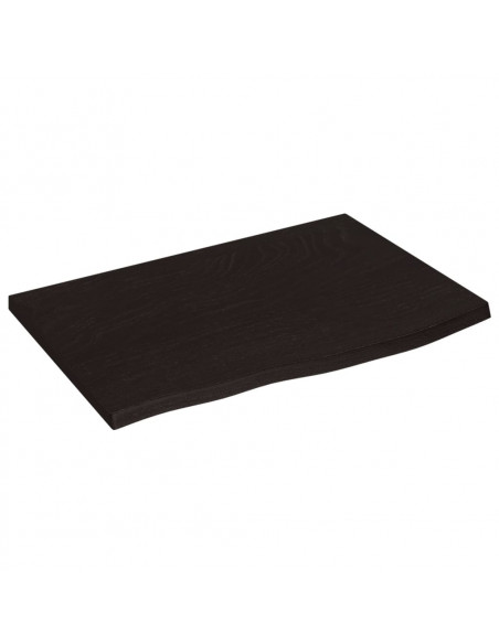 Piano Bagno Marrone Scuro 60x40x2 cm Legno Massello Trattato