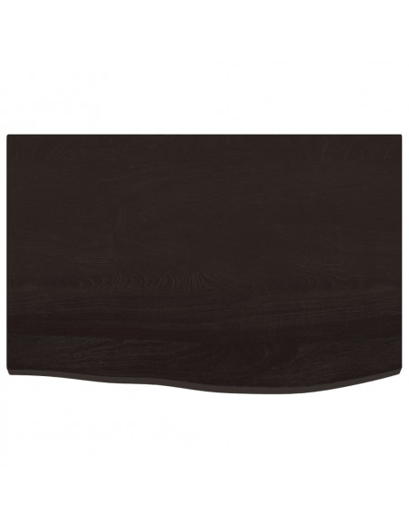 Piano Bagno Marrone Scuro 60x40x2 cm Legno Massello Trattato