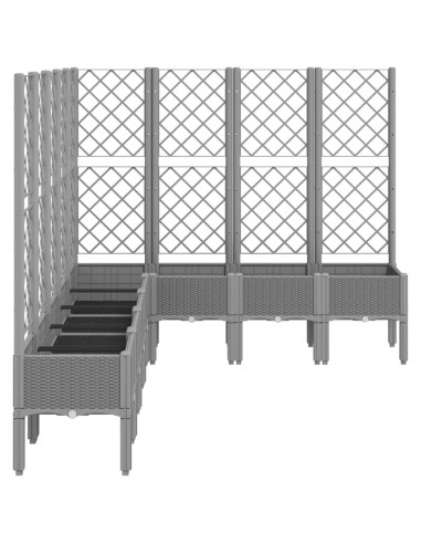 Fioriera Giardino con Traliccio Grigio Chiaro 200x160x142 cm PP