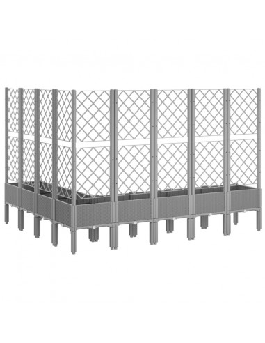 Fioriera Giardino con Traliccio Grigio Chiaro 200x160x142 cm PP