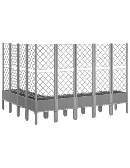 Fioriera Giardino con Traliccio Grigio Chiaro 200x160x142 cm PP