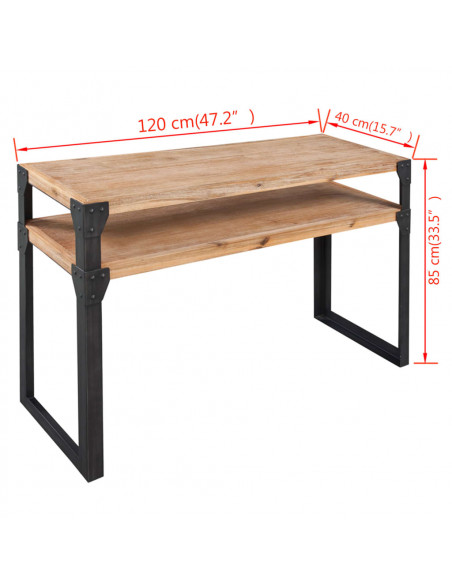 Tavolo Consolle in Legno Massello di Acacia 120x40x85 cm