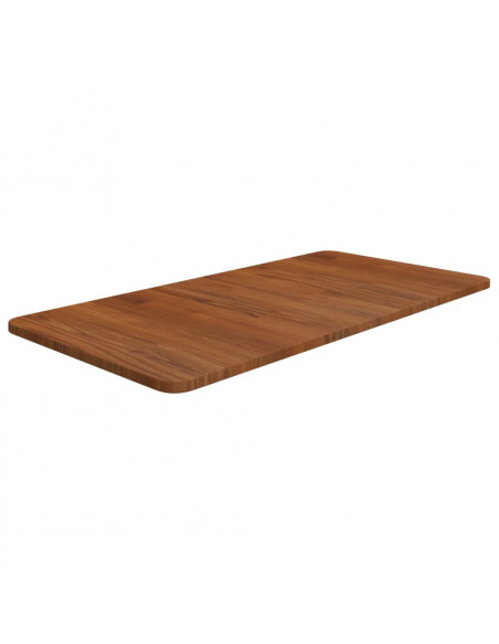Piano Bagno Marrone Scuro 80x40x1,5cm Legno Massello Trattato