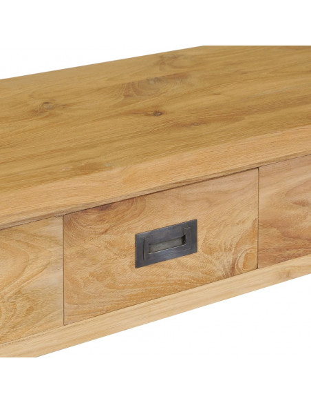 Tavolo Consolle in Legno Massello di Teak 90x30x80 cm