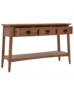 Tavolo Consolle in Massello di Abete 126x40x77,5 cm Marrone