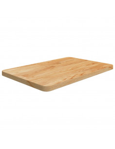 Piano Bagno Marrone Chiaro 60x40x2,5cm Legno Massello Trattato 2