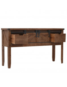 Tavolo Consolle in Massello di Abete 131x35,5x75cm Marrone