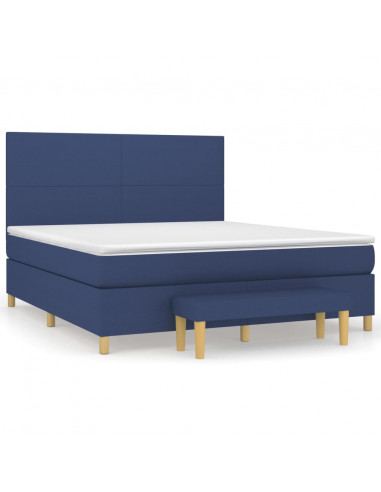 Giroletto a Molle con Materasso Blu 160x200 cm in Tessuto