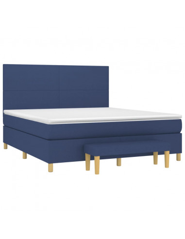 Giroletto a Molle con Materasso Blu 160x200 cm in Tessuto