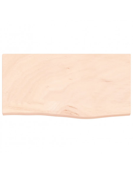 Piano Bagno 60x30x2 cm in Legno Massello Non Trattato