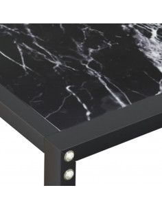 Tavolo Consolle Marmo Nero 180x35x75,5 cm in Vetro Temperato