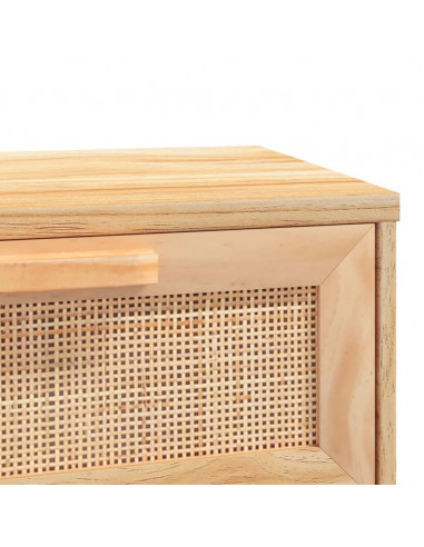 Tavolo Consolle Marrone 80x30x75 Massello Pino Rattan Naturale
