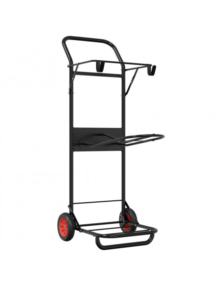 Carrello da Sella Pieghevole Nero in Acciaio