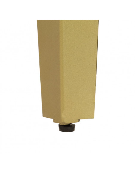 Tavolo Consolle Massello di Mango Grigio e Ottone 110x35x76 cm