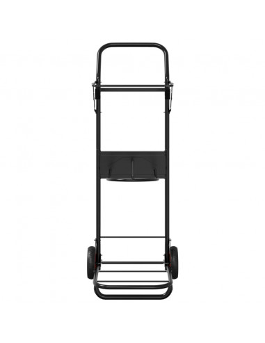Carrello da Sella Pieghevole Nero in Acciaio