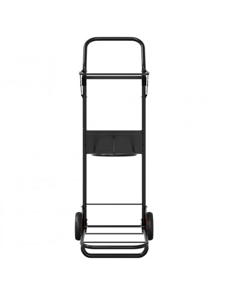 Carrello da Sella Pieghevole Nero in Acciaio
